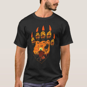 Camiseta Natureza e Vida Selvagem Pata de Urso