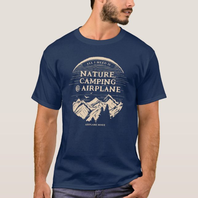 Camiseta Natureza Engraçada e Avião (Frente)