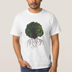 Camiseta Natureza estética Arte pós-colagem com raízes de á