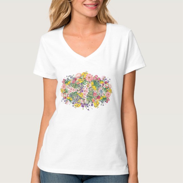 Camiseta Natureza Floral de Flores de Flor Inspirada pelas  (Frente)