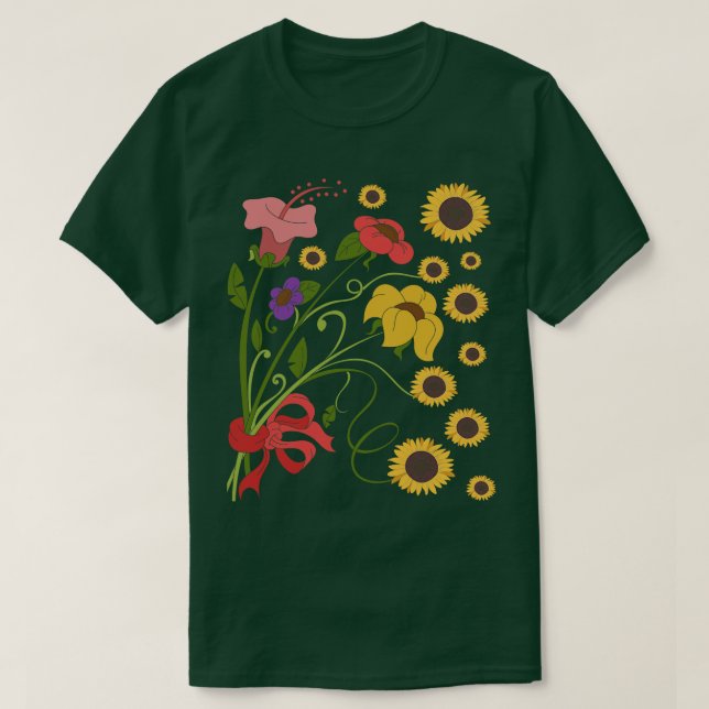 Camiseta Natureza Floral Plantas Botânicas Flores Selvagens (Frente do Design)