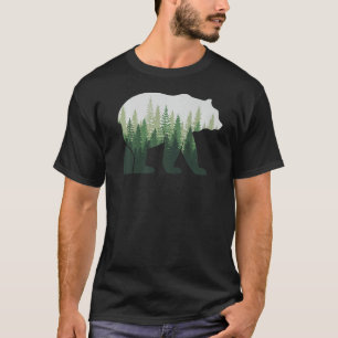 Camiseta natureza florestal, natureza selvagem, minimalismo