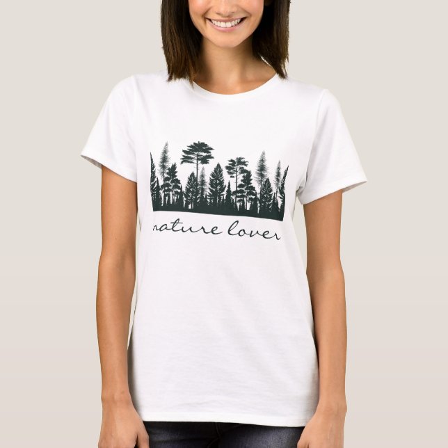 Camiseta Natureza Forte Árvores Florestais Mulheres (Frente)