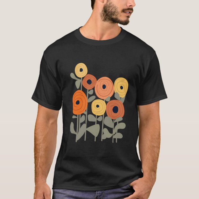Camiseta Natureza Inspirou Flores Botânicas Estilizadas (Frente)