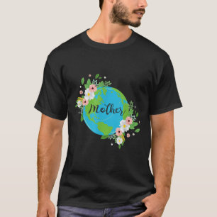 Camiseta Natureza-Mãe-Terra Proteção Ambiental Flor