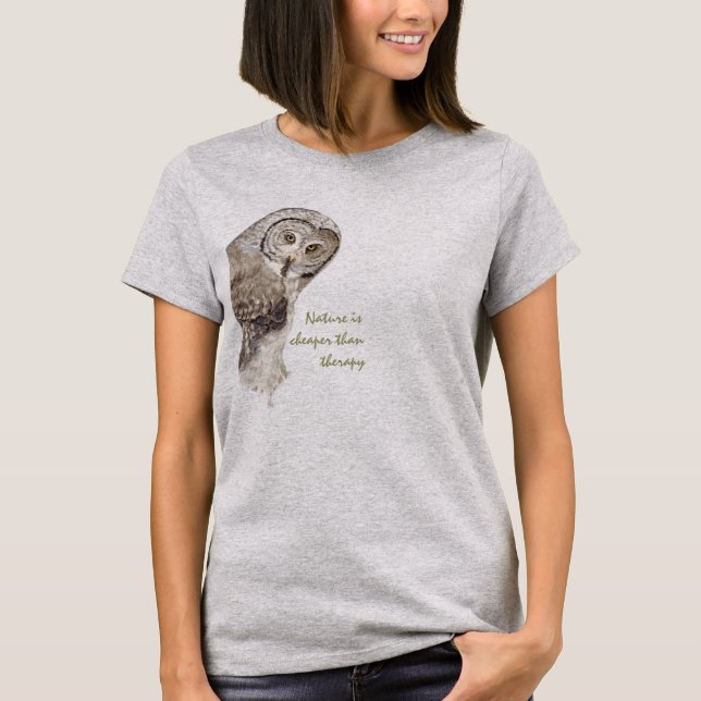 Camiseta "Natureza mais barata do que terapia" Humor Waterc (Frente)