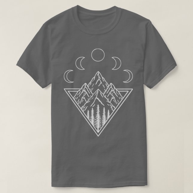 Camiseta Natureza monta lua mínima (Frente do Design)