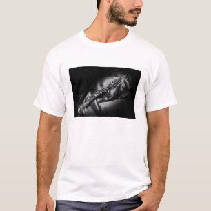 Camiseta Natureza-morta de clarinete antigo, P&B