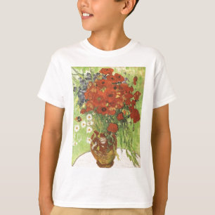 Camiseta Natureza-morta - Papoulas vermelhas e margaridas