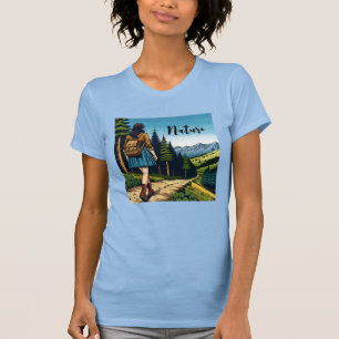 Camiseta Natureza Mulheres Descendo uma Trilha