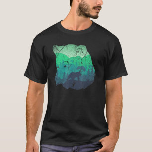 Camiseta Natureza Paisagem Floresta Selvagem Animal Grizzly
