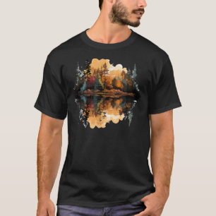 Camiseta Natureza Reflexão Florestal Árvores ao ar livre