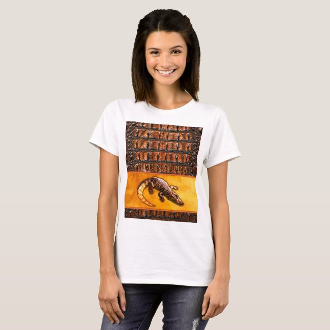 Camiseta NATUREZA SELVAGEM - Coleção de design CROCODILE-DI (Frente Completa)