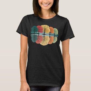 Camiseta Natureza Selvagem De Árvores Coloridas Reflexão Ex