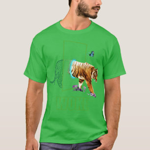 Camiseta Natureza selvagem do Tiger com Wireframe estético