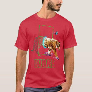 Camiseta Natureza selvagem do Tiger com Wireframe estético