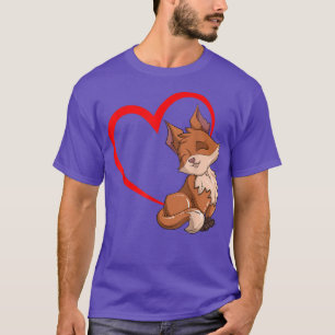 Camiseta Natureza Selvagem Fox Lover Heart Forest Amor