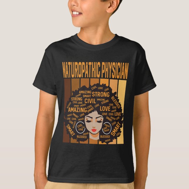 Camiseta Naturopathic Physician Powerful Black History Mont (Frente)