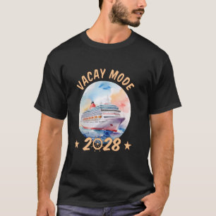 Camiseta Nau de Cruzeiro de Aquarela Arte Família Férias Fé