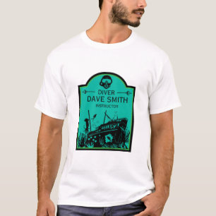 Camiseta naufrágios de mergulho no mar