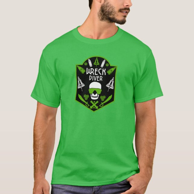 Camiseta naufrágios de mergulho no mar (Frente)