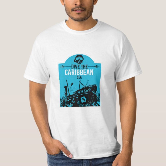 Camiseta naufrágios de mergulho no mar (Frente)