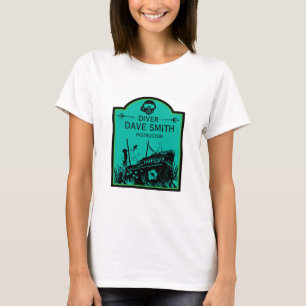 Camiseta naufrágios de mergulho no mar
