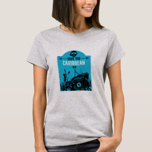 Camiseta naufrágios de mergulho no mar