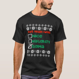 Camiseta Naughly Nice Sigma Christmas Teen Boys Ugly Xmas F