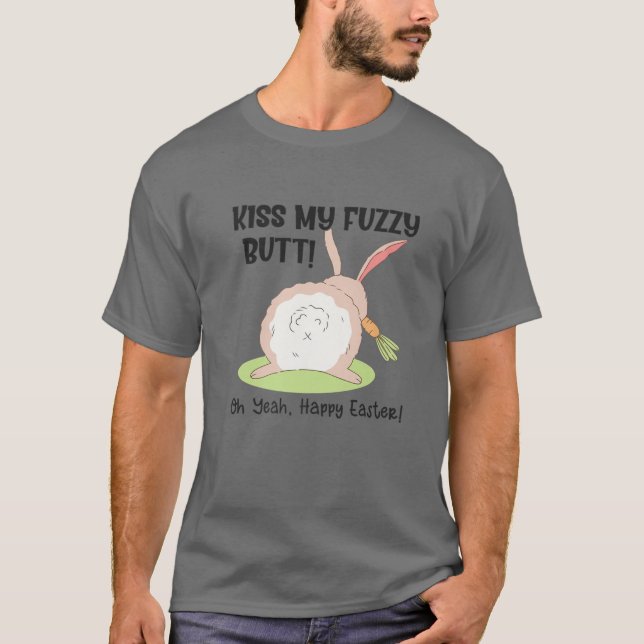 Camiseta Naughn Bunny Beija Meu Felz pascoa Felpudo Bumbum  (Frente)