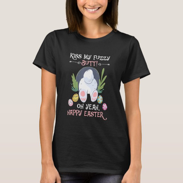 Camiseta Naughn Bunny Beija Meu Felz pascoa Felpudo Bumbum  (Frente)