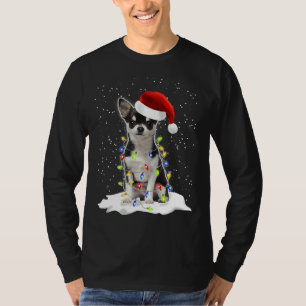 Camiseta Naughn Chihuahua Christmas Fairy Lights Dog