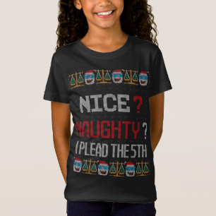 Camiseta Naughn Nice Eu Lidero O 5 Lawyer Ugly Christmas