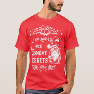 Camiseta Naughn Nice gnomo arrepende-se - Feliz Natal dos G