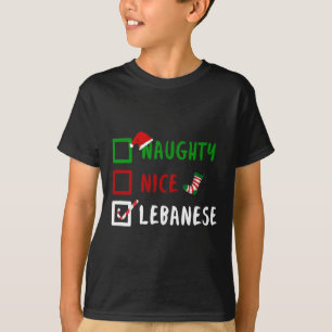 Camiseta Naughn Nice Libanês Engraçado Cantinho de Natal No