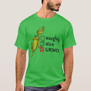 Camiseta Naughn, Nice ou Grinch
