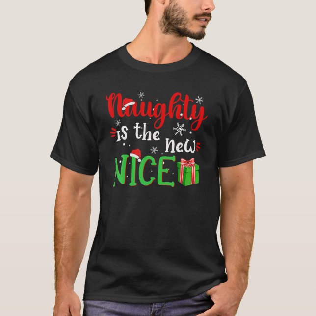 Camiseta Naughs É O Novo Feliz Piada De Papais noeis Engraç (Frente)