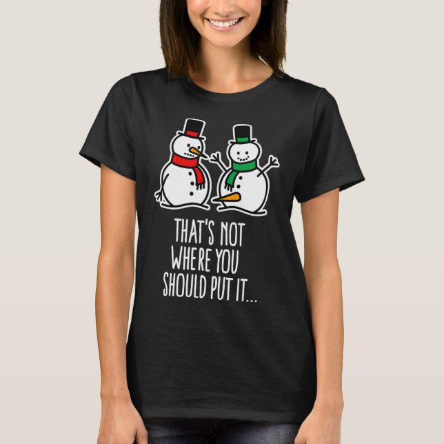 Camiseta Naughty Christmas Dizendo Snowman Cartoon Ugl Sujo (Frente)