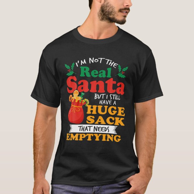 Camiseta Naughty Christmas For Men Huge Package Sack Dirty (Frente)