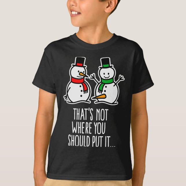 Camiseta Naughty Christmas Saying Dirty Snowman Cartoon Ugl (Frente)