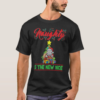 Camiseta Naughty É O Novo Belo Papai noel De Natal Xmas_16
