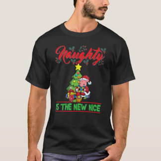 Camiseta Naughty É Os Novos Papais noeis De Natal Bons Xmas