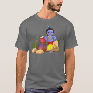 Camiseta Naughty Krishna Com O Seu Traço De Manteiga Krishn