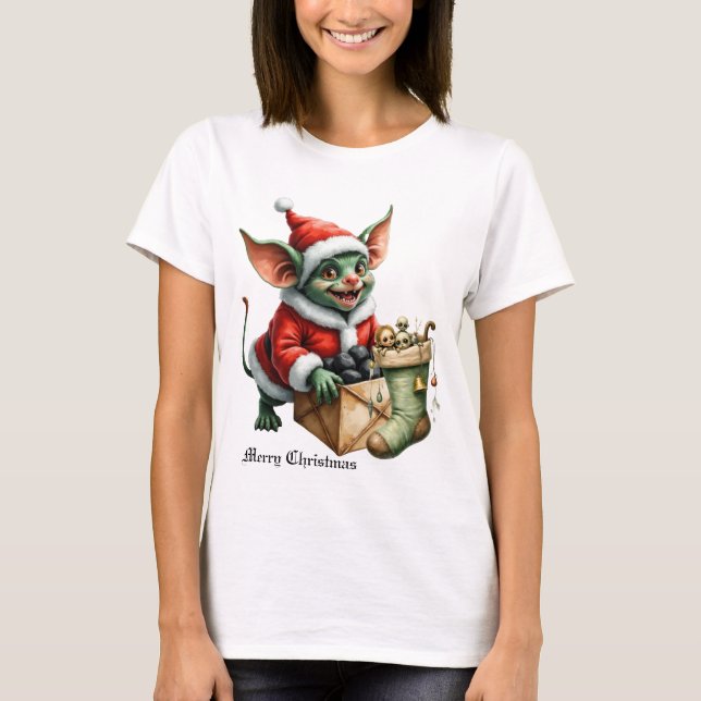 Camiseta Naughty List Delivery: The Goblin Clause Chronicle (Frente)