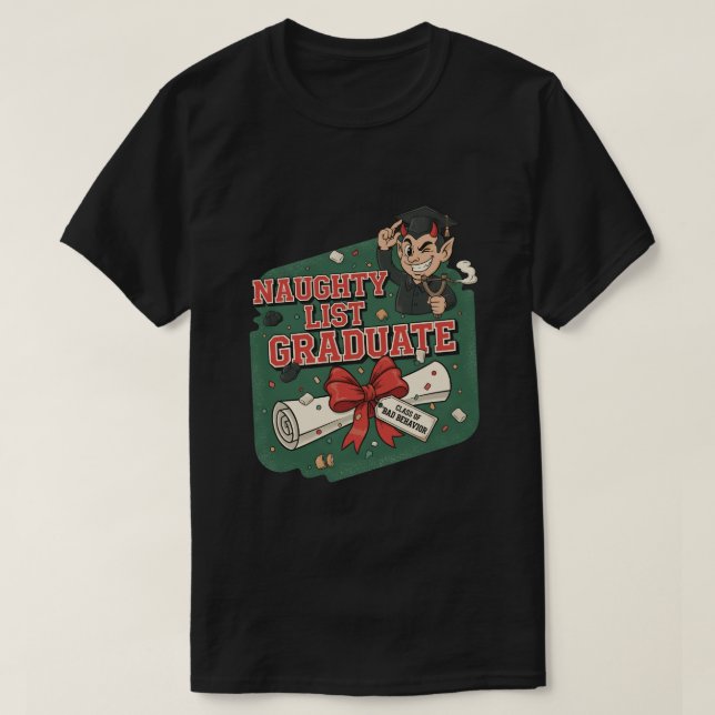 Camiseta Naughty List Graduate (Frente do Design)