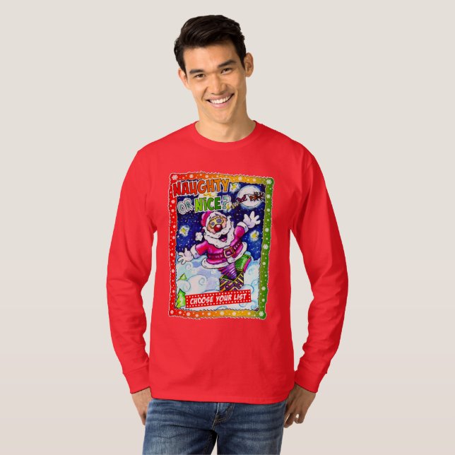 Camiseta Naughty or nice, choose your list (Frente Completa)