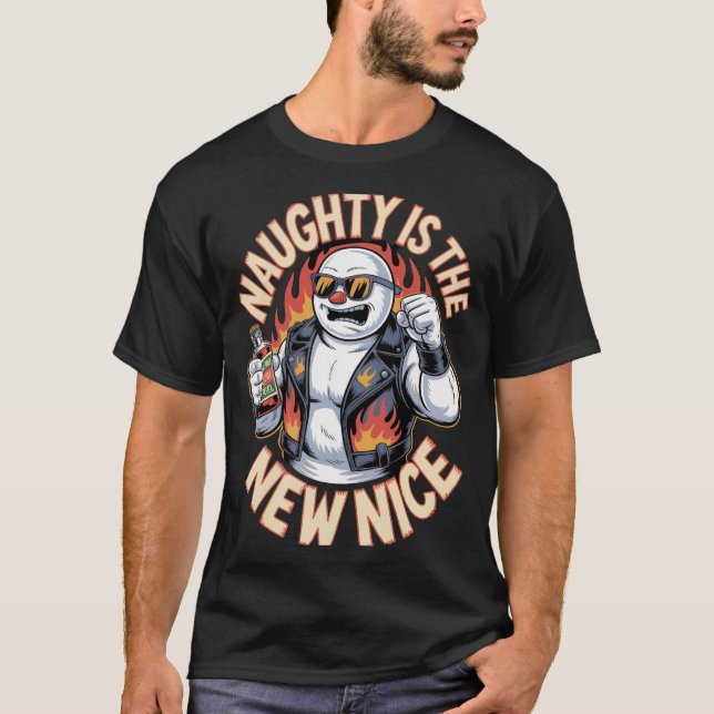 Camiseta Naughty Snowman Nice (Frente)