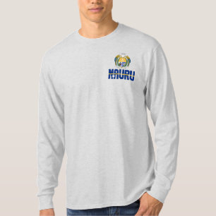 Camiseta Nauru Flag e Casaco de Armas Patriótica