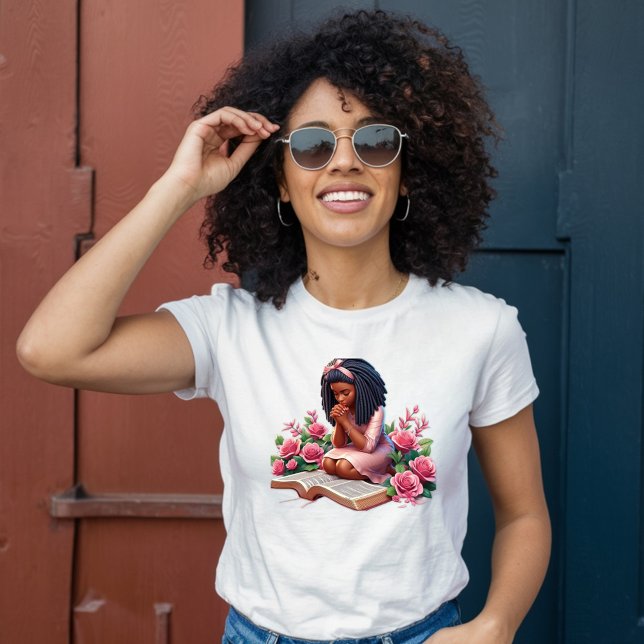 Camiseta Náusea de oração - cor-de-rosa - afro-americano (Criador carregado)
