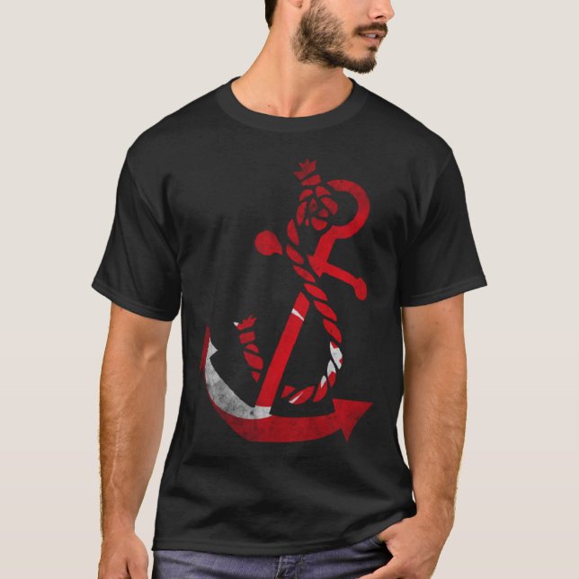 Camiseta Nautical boat anchor Turkey Turkish flag ocean Fis (Frente)